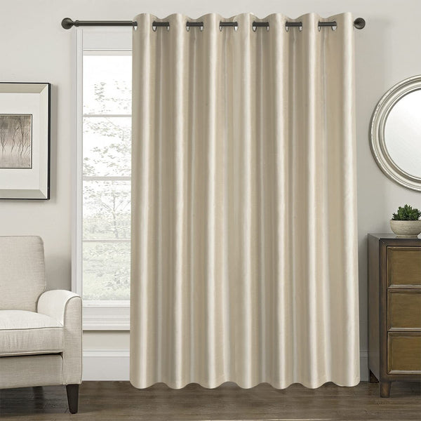 GYROHOME Extra Wide Blackout Curtain for Sliding Glass Door, Faux Silk Blacko...