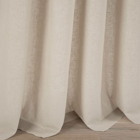 Lush Decor Belgian Flax Prewashed Linen Rich Cotton Blend Window Curtain Pane...