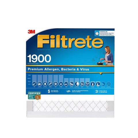 Filtrete 20x20x1 Air Filter, MPR 1900, MERV 13, Healthy Living 20x20x1, White