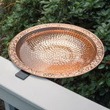 Good Directions Pure Copper Metal Bird Bath with Deck Mount for Railing, Larg...