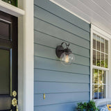 LOG BARN Black Outdoor Wall Lights 2 Pack, Exterior Globe Anti Rust Waterproo...