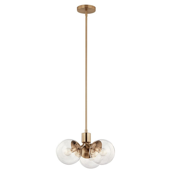 KICHLER Silvarious 3-Light Convertible Pendant, Soft Modern Light with Clear ...