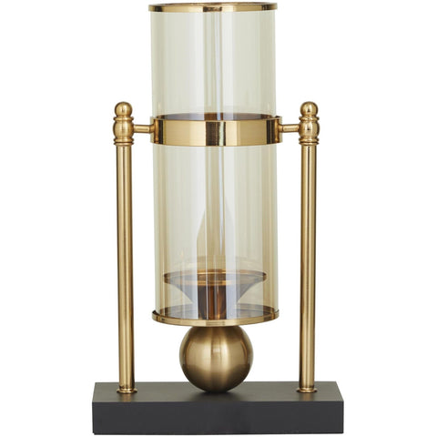 CosmoLiving by Cosmopolitan Metal Pillar Candle Holder with Metal Stand, 8" x...