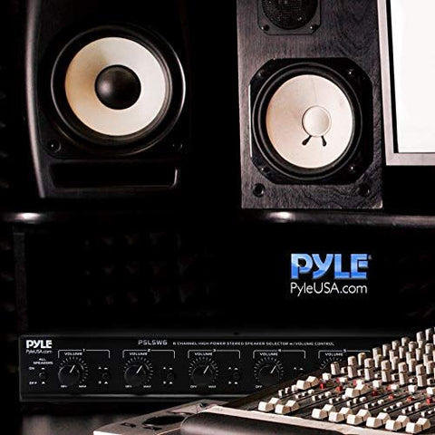 Pyle 6 Channel Speaker Selector Switch - Multi Zone A B Black