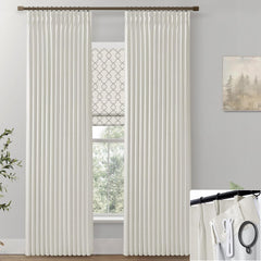 Pinch Pleated Curtains Blackout Curtains 96 Inches Long 2 Panels Set,Black Ou...