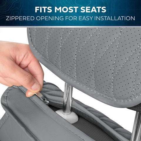 Car Seat Covers &#8211; DiamondLux Edition Premium Faux Leather Charcoal Gray Se