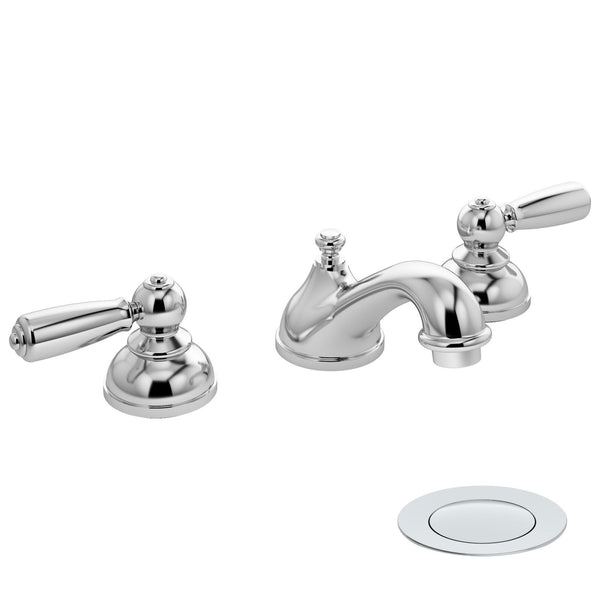 Allura 8 Widespread Two-Handle Low-Flow Bathroom Faucet with Push Pop Drain A...