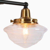 2 Light Bathroom Vanity Light, Black and Gold Vanity Light with Seeded Glass ...