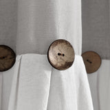 Lush Decor Linen Button Window Curtain Panel, Single, 100" W x 84" L, Gray & ...