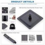 All Metal Shower Faucet Set, Dual Square Shower Head System with Handheld Wan...