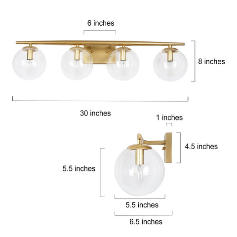 KSANA Gold Bathroom Light Fixtures, Modern Bathroom Vanity Light fixtures Ove...