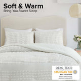 Comfort Spaces Cotton Comforter Set Jacquard Pom-Pom Tufts Design, Down Alter...