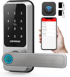 Keyless Entry Door Lock with Handle,Zomnua Fingerprint Lever Keypad Door Lock...