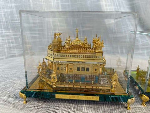 Golden Temple Amritsar Model, A Sikh Religious Crystal with Golden Plate Must...