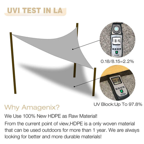 Amagenix Sun Shade Sail 20'X20'X20' Curved Edge Outdoor Shade Canopy Cream Br...