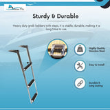 MARINE CITY Stainless Steel 3-Step Telescoping Swim Ladder with Slide Gudgeon...