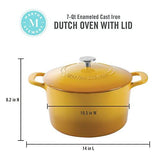 MARTHA STEWART Gatwick 7 QT Enamel Cast Iron Dutch Oven, 7-Quart, Yellow