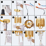 Gold Crystal Pendant Light 1-Light Mini Modern Luxury Crystal Pendant Light f...