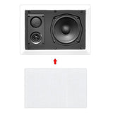 Pyle Ceiling Wall Mount Enclosed Speaker - 400 Watt Stereo 8.0 in, White