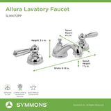 Allura 8 Widespread Two-Handle Low-Flow Bathroom Faucet with Push Pop Drain A...