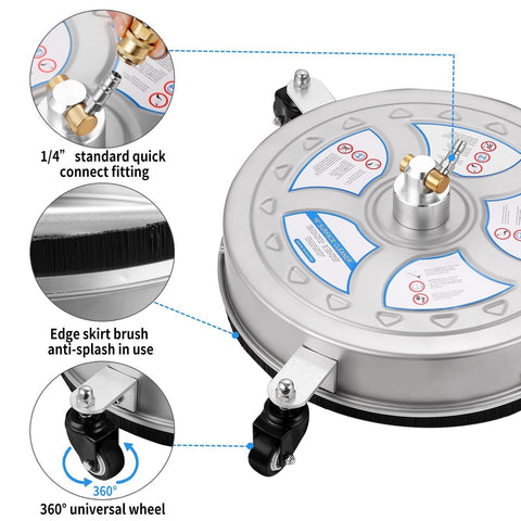 16" Pressure Washer Surface Cleaner - 4000 PSI Power Washer Surface Cleaner A...