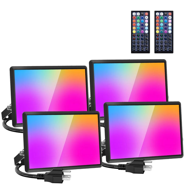 30W LED Flood Light Outdoor, 2700K Warm White RGB Flood Lights with Remote, D...
