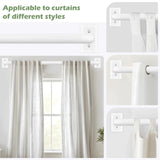 2 Pack Wrap Around Curtain Rods,White Curtain Rods for Windows 48 to 84 Inch,...