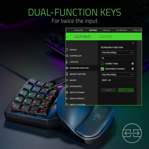 Razer Tartarus Pro Gaming Keypad: Analog-Optical Key Switches - Classic Black