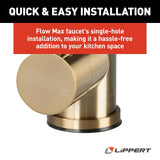 Lippert Flow Max Square Head Gooseneck Kitchen Faucet with 304-Grade Stainles...