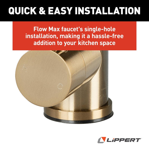 Lippert Flow Max Square Head Gooseneck Kitchen Faucet with 304-Grade Stainles...