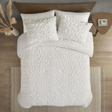 Madison Park Blair Ruched Faux Fur Comforter Set - Luxurious Bed Cover - Mode...