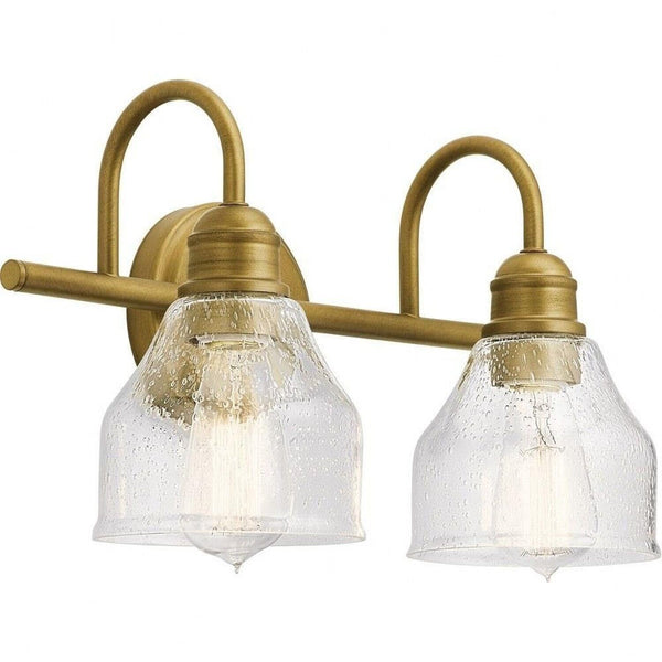 KICHLER Avery 15" Bathroom Vanity Industrial 2 Light Wall Fixture with Clear ...