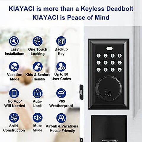 KIAYACI Front Door Lock Set Double Handle Sets Black Door,