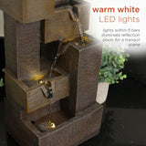 Alpine Corporation ZDQ110 Indoor/Outdoor Floor Multi-Tier Fountain w/LED Ligh...