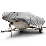 Budge B-300-X1 300 Denier V-Hull Fishing Boat Cover Gray 12'-14' Long (Beam W...