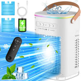 Mini Air Conditioner, 3 IN 1 Portable Desk Fan w/5400mAh Battery, 3 Speeds, R...