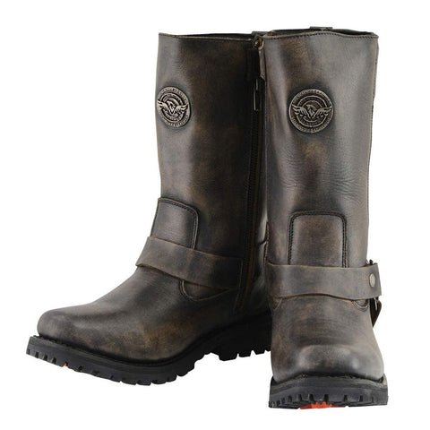Milwaukee Leather MBL9361 Women's Distressed Brown 11-inch Classic Harness Sq...