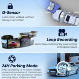 Smart Dash Cam GPS APP: 4K 2160P USB Easy Install 5G WiFi Front Rear Car Came...