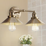 JONATHAN Y JYL7430A August 17.5" 2-Light Metal Shade 2 Bulb, Brass Gold