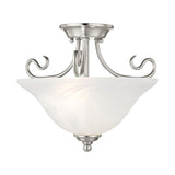 Livex Lighting 6121-91 Coronado 2 Light Brushed Nickel Semi Flush Mount with ...