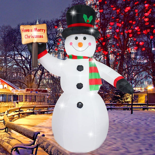 Fanshunlite 8FT Christmas Giant Inflatable LED Light Large Snowman Blow Up Ya...