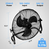 Simple Deluxe 12 Inch Battery Operated Floor Fan, Rechargeable Powered High V...