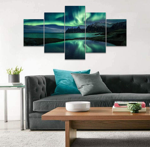 Aurora Borealis Wall Art Painting for Office Bedroom Scenery Landscape Canvas...