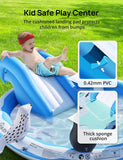 Inflatable Play Center, EVAJOY Kiddie Pool with Slide for Children, Sprinkler...