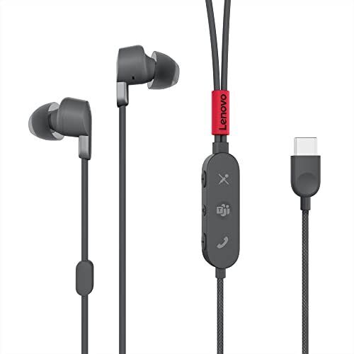 Lenovo Go USB-C Active Noise Cancelling in-Ear Adjustable, Storm Grey