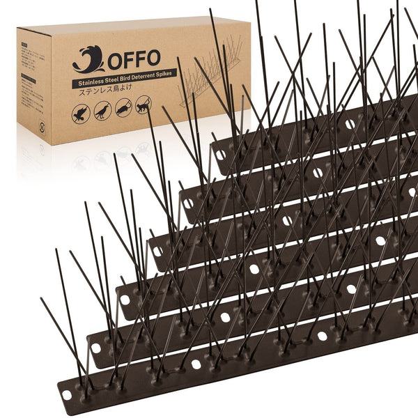 OFFO Brown Bird Spikes Pre-Assembled for Pigeons Birds, Cover 48.7 Feet Durab...