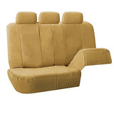 FH Group Three Row Car Seat Covers Deluxe Leatherette with 8 Headrests, Beige