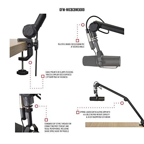 Gator Frameworks Deluxe Broadcast Microphone Boom Stand for Podcasts Gator Frameworks Deluxe Broadcast Microphone Boom Stand for Podcasts