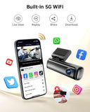 B25 5K Dash Cam with 5G WiFi 64GB SD Card, ADAS Dash Cam Front and Rear GPS, ...
