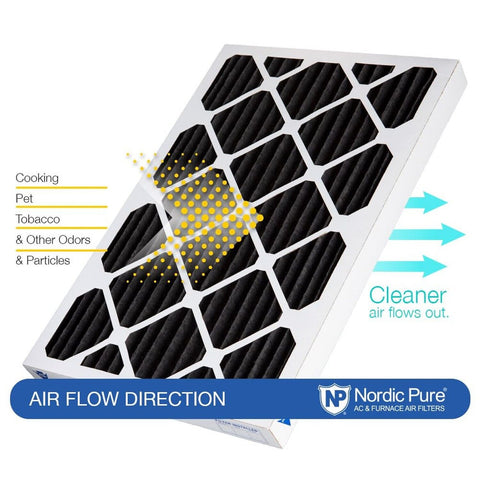 Nordic Pure 20x25x2 (19 1/2 x 24 1/2 x 1 3/4) Pure Carbon Pleated Odor Reduct...